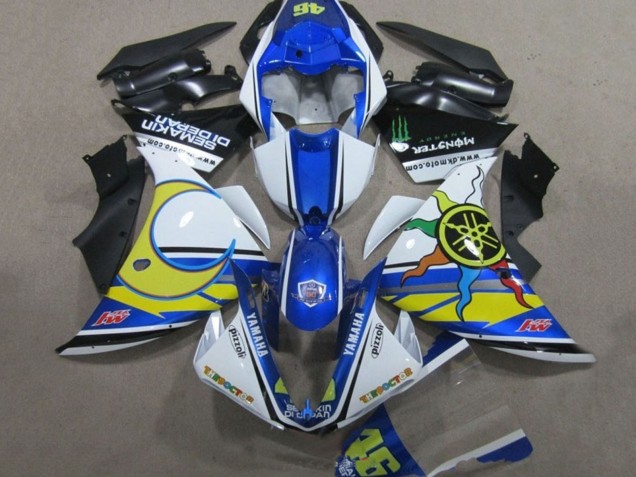 Carenado Moto Yamaha YZF R1 2009-2011 - Blanco Azul Amarillo Verde Monstruo Semakin Didepan