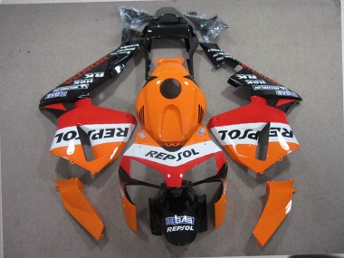 Carenados Moto Honda CBR600RR 2003-2004 - Naranja Blanco Rojo Negro Brillante Repsol