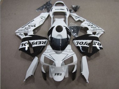 Carenado Moto Honda CBR600RR 2003-2004 - Blanco Negro Brillante Repsol