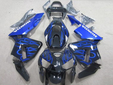 Kits Carenados Moto Honda CBR600RR 2005-2006 - Negro Brillante Azul Llama