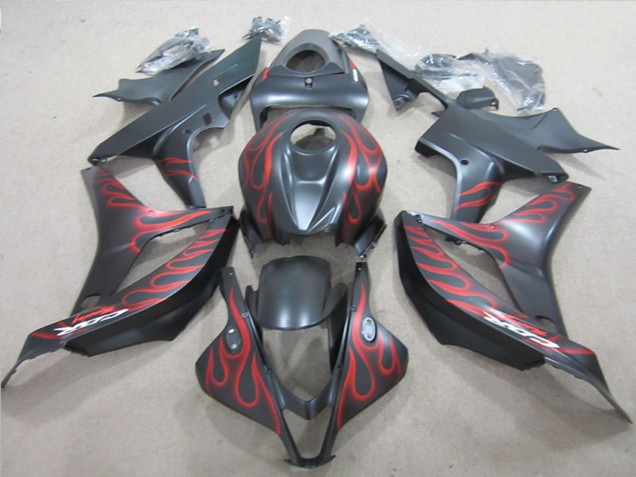 Carenado Moto Honda CBR600RR 2007-2008 - Negro Mate Rojo Llama