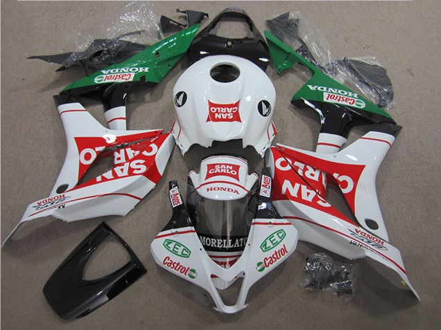 Carenados Moto Honda CBR600RR 2007-2008 - Blanco Rojo Verde San Carlo