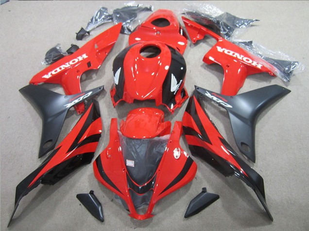 Carenado Moto Honda CBR600RR 2007-2008 - Rojo Negro Brillante Negro Mate