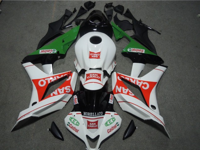 Carenado Moto Honda CBR600RR 2007-2008 - Blanco Rojo Verde San Carlo