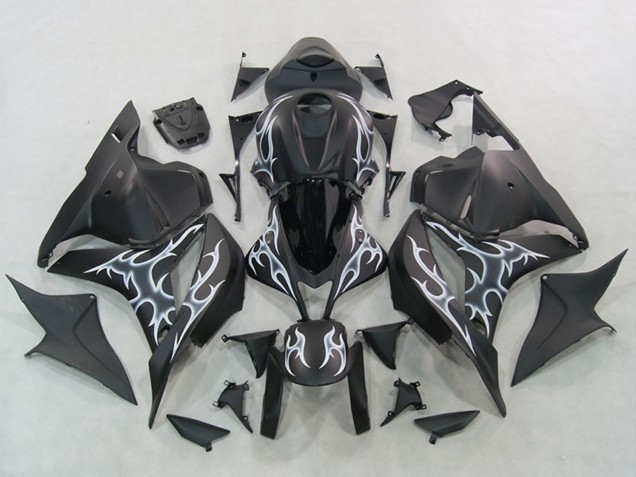 Carenado Moto Honda CBR600RR 2007-2008 - Negro Mate Plata Llama