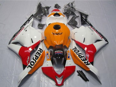 Kits Carenado Moto Honda CBR600RR 2009-2012 - Naranja Blanco Rojo Negro Brillante Repsol