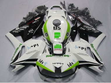 Carenado Moto Honda CBR600RR 2013-2023 - Blanco Verde Negro Brillante Hannspree ETS