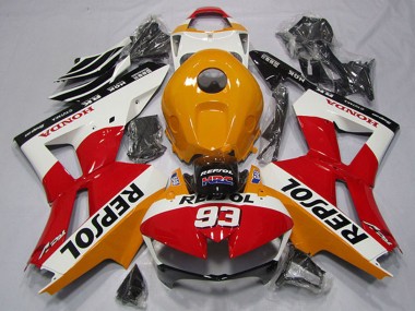 Carenados Moto Honda CBR600RR 2013-2023 - Naranja Blanco Rojo Negro Brillante Repsol 93