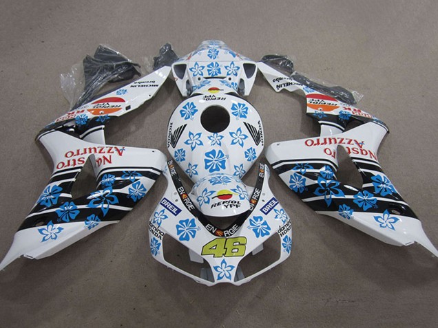 Carenado Moto Honda CBR1000RR 2006-2007 - Blanco Azul Claro Negro Brillante Rojo Nastro Azzurro Repsol 46