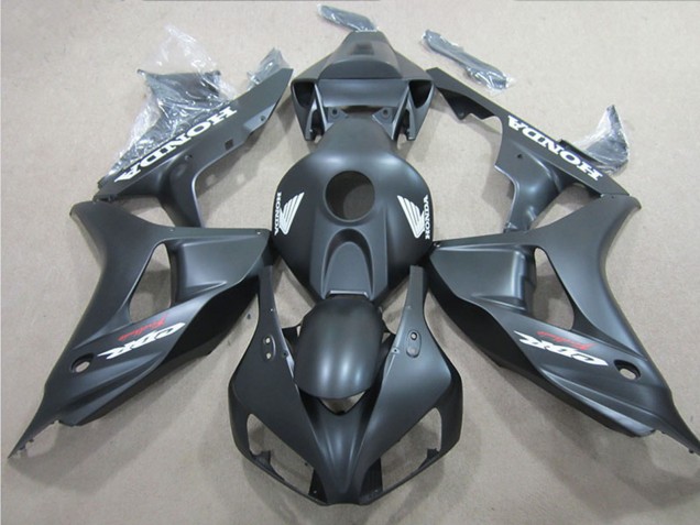 Carenado Moto Honda CBR1000RR 2006-2007 - Negro Mate Blanco Calcomanía