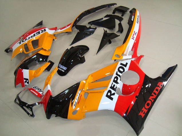 Carenado Moto Honda CBR600 F3 1995-1996 - Naranja Blanco Negro Brillante Repsol