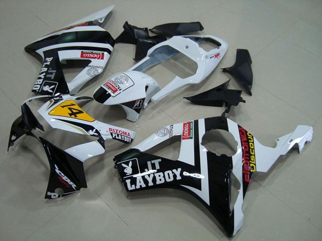 Carenado Moto Honda CBR900RR 954 2002-2003 - Blanco Amarillo Negro Brillante Rizoma Playboy 14