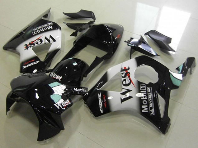 Carenado Moto Honda CBR900RR 954 2002-2003 - Negro Brillante Blanco West