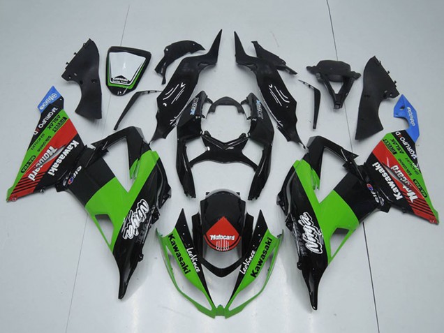 Carenado Moto Kawasaki ZX6R 2013-2018 - Negro Brillante Verde Rojo Azul Motocard