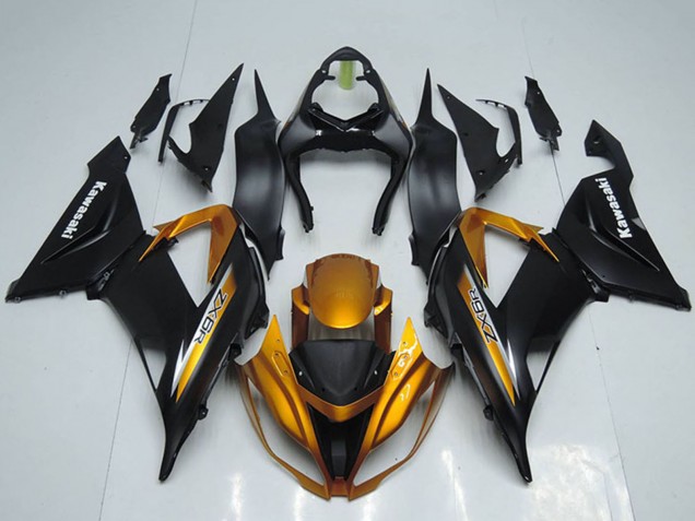 Carenado Moto Kawasaki ZX6R 2013-2018 - Negro Mate Naranja