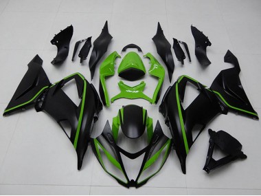 Carenado Moto Kawasaki ZX6R 2013-2018 - Verde Negro Mate