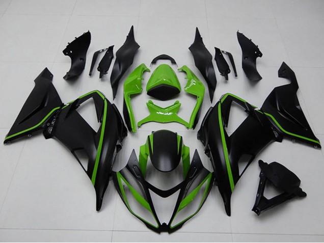 Carenado Moto Kawasaki ZX6R 2013-2018 - Verde Negro Mate