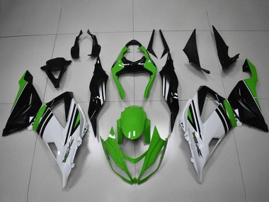 Carenado Moto Kawasaki ZX6R 2013-2018 - Verde Blanco Negro Raya