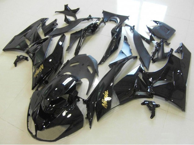 Carenado Moto Kawasaki ZX6R 2013-2018 - Negro Brillante Oro Ninja