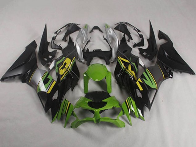 Carenado Moto Kawasaki ZX6R 2019-2022 - Verde Amarillo Plata Negro Mate