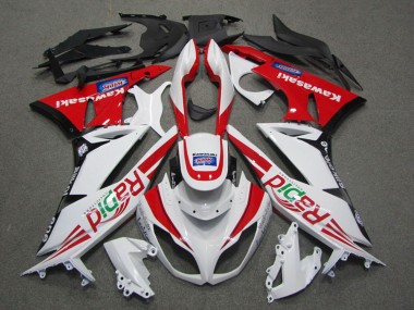 Carenado Moto Kawasaki ZX6R 2009-2012 - Blanco Rojo Negro Rapid