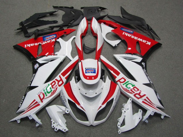 Carenado Moto Kawasaki ZX6R 2009-2012 - Blanco Rojo Negro Rapid