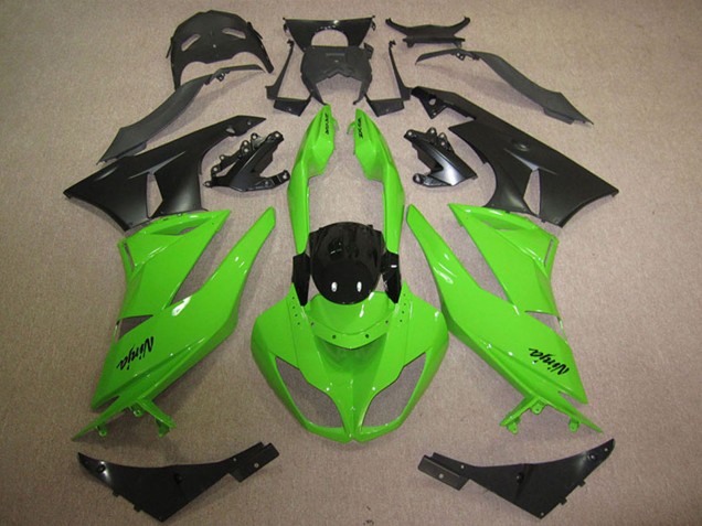 Carenado Moto Kawasaki ZX6R 2009-2012 - Verde Negro Brillante Negro Mate