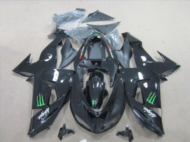 Carenado Moto Kawasaki ZX6R 2007-2008 - Negro Ninja Verde Monstruo