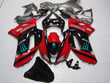 Carenado Moto Kawasaki ZX6R 2007-2008 - Rojo Negro Monstruo