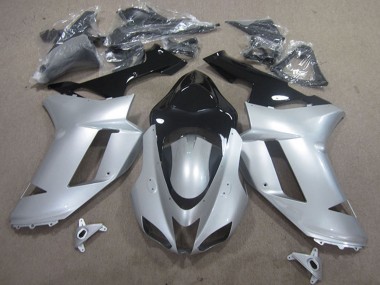 Carenado Moto Kawasaki ZX6R 2007-2008 - Plata Negro