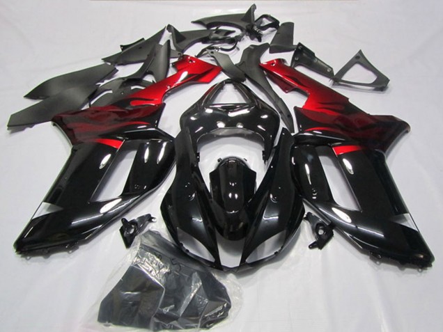 Carenado Moto Kawasaki ZX6R 2007-2008 - Negro Rojo
