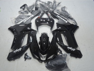 Carenado Moto Kawasaki ZX6R 2007-2008 - Negro Brillante Negro Mate Blanco Rojo Calcomanías