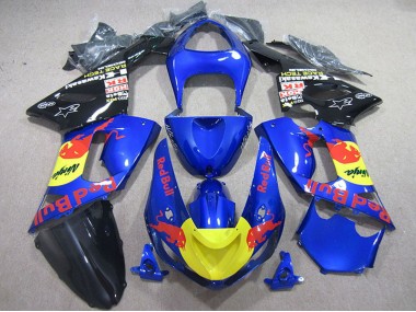 Carenado Moto Kawasaki ZX6R 2005-2006 - Azul Amarillo Negro Rojo Bull