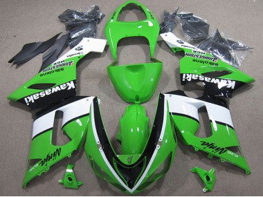 Carenado Moto Kawasaki ZX6R 2005-2006 - Verde Blanco Negro
