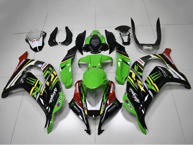 Carenado Moto Kawasaki ZX10R 2016-2020 - Verde Amarillo Rojo Blanco Negro Monstruo