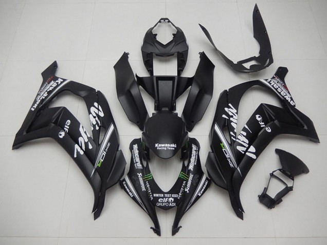 Carenado Moto Kawasaki ZX10R 2016-2020 - Negro Mate Verde Blanco Monstruo Carrera Team Motocard