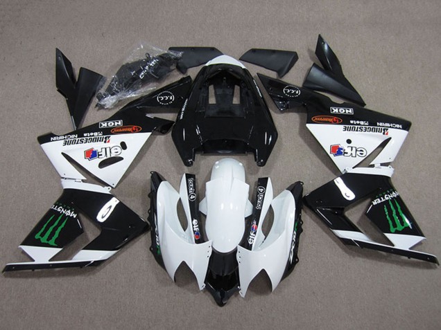 Carenado Moto Kawasaki ZX10R 2004-2005 - Negro Blanco Monstruo