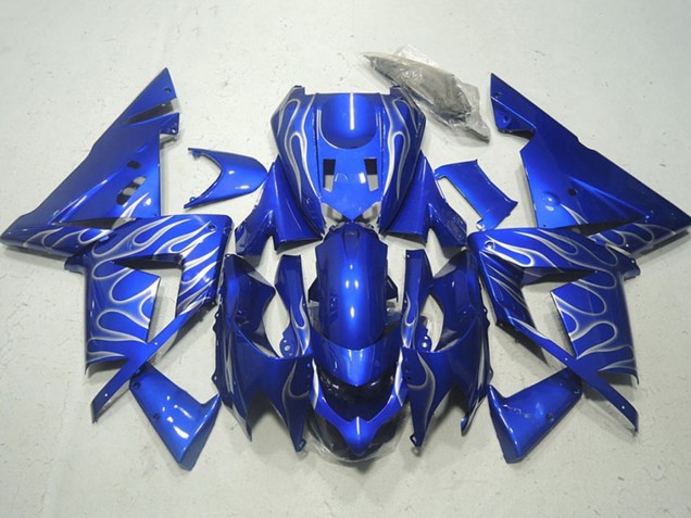 Carenado Moto Kawasaki ZX10R 2004-2005 - Azul Blanco Llama