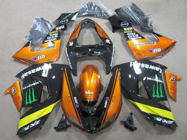 Carenado Moto Kawasaki ZX10R 2006-2007 - Naranja Amarillo Negro Brillante Verde Monstruo