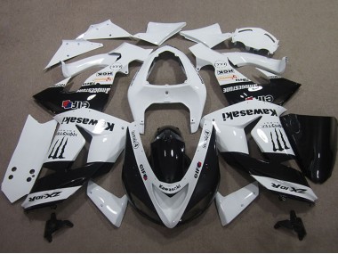Carenado Moto Kawasaki ZX10R 2006-2007 - Blanco Negro Brillante Elf Touch4 Monstruo Energy