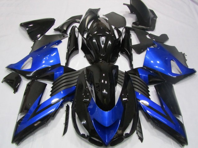 Carenado Moto Kawasaki ZX14R ZZR1400 2006-2011 - Azul Negro Brillante