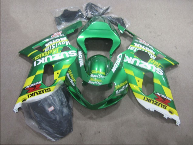 Carenado Moto Suzuki GSXR 600 2001-2003 - Verde Amarillo Telefumica MoviStar
