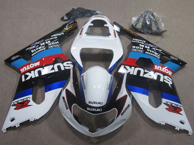 Carenado Moto Suzuki GSXR 600 2001-2003 - Blanco Azul Rojo Negro Motul