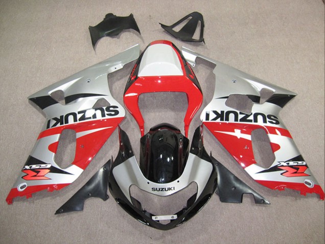 Carenado Moto Suzuki GSXR 600 2001-2003 - Plata Rojo Negro Brillante