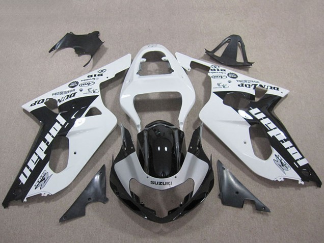 Carenado Moto Suzuki GSXR 600 2001-2003 - Blanco Negro Brillante Jordan