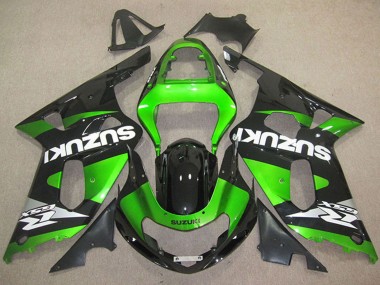 Carenado Moto Suzuki GSXR 600 2001-2003 - Verde Negro Brillante Blanco