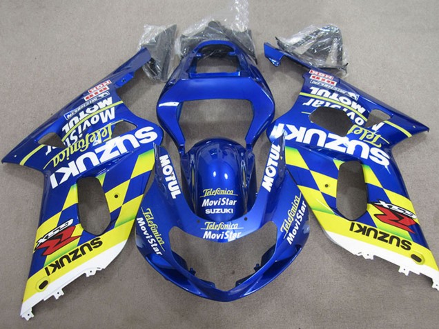 Carenado Moto Suzuki GSXR 600 2001-2003 - Azul Amarillo Telefumica MoviStar