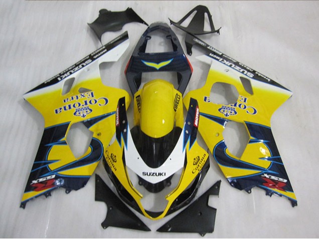 Carenado Moto Suzuki GSXR 600 2004-2005 - Amarillo Blanco Azul Corona Extra