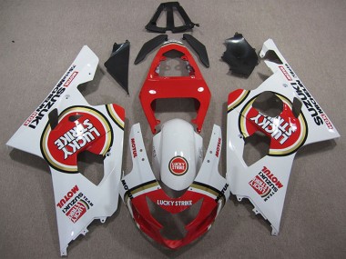 Carenado Moto Suzuki GSXR 600 2004-2005 - Blanco Rojo Lucky Strike Motul