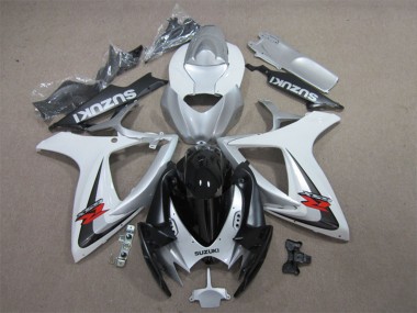 Carenado Moto Suzuki GSXR 600 2006-2007 - Blanco Plata Negro Brillante Rojo